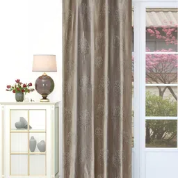 GEET CREATIONS Grey Floral Room Darkening Door Curtain-picture-44