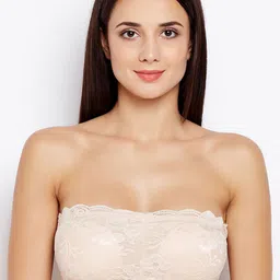 JMT Wear Floral Lace Half Coverage Non-Wired Removable Padding Bandeau Bra image 2