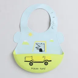 polka tots Waterproof Silicone Bibs for Feeding & weaning Babies with Adjustable Velcro image 2