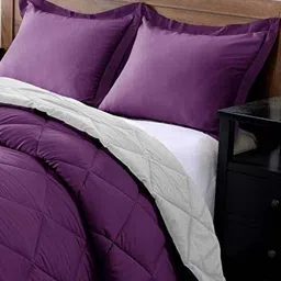 RF RELAXFEEL Purple Heavy Winter 210 GSM Reversible Microfiber Double Bed Comforter image 2