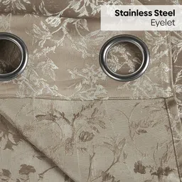 haus & kinder Timeless grace Grey Floral Jacquard 2 Pcs Window Room Darkening Curtains image 5