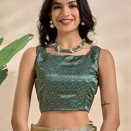 THE AQUARIUS Floral Silk Blend Handloom Saree image 2