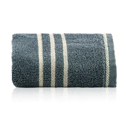 Kuber Industries Grey & Beige 3 Pcs Striped Cotton 450 GSM Bath Towel image 2