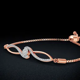 Joyalukkas 18Kt Rose Gold Enchantia Inspired Diamond Stiudded Bracelet - 4.33g-image-49
