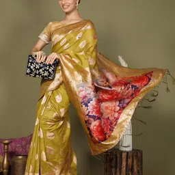 Astita Ethnic Motifs Woven Design Zari Saree image 3