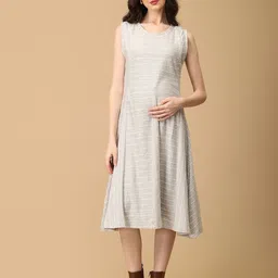 The Mom Store Women Maternity Cotton A-Line Dress-picture-32