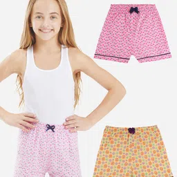 Bodycare Pack of 2 Kids Girls Shorts Cotton Lemon & Pink Suitable for All Day Wear-image-28