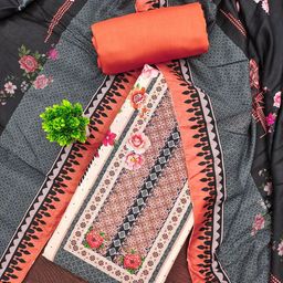 LeeliPeeri Designer Floral Printed Sequinned Silk Unstitched Dress Material-picture-19