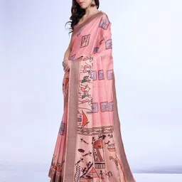 Mitera Ajrak Block Printed Saree image 2