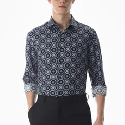 Jack & Jones Men Geometric Printed Spread Collar Pure Cotton Casual Shirt image 5