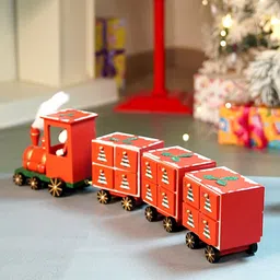 Little Surprise Box LLP Red Wooded 24 Days Bogie Train Shaped Advent Calendar image 3