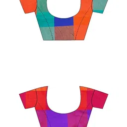 SHAIBO SAREE Checked Silk Cotton Handloom Uppada Saree image 3