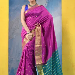 DESH BIDESH Woven Design Zari Kanjeevaram Saree-picture-17