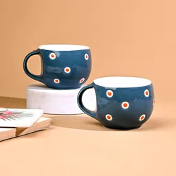 storepedia Pack of 24 Ceramic Polka Doted Tea Cups Set of 24 150ml Coffee Mugs for Home Office image 3