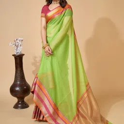 VS MALL Woven Design Zari Saree image 3