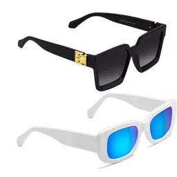 Arzonai Unisex Pack of 2 Rectangle Sunglasses with UV Protected Lens COMBO-2754-picture-17