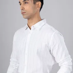 Tailoraedge Striped Spread Collar Smart Tailored Fit Cotton Shirt image 2