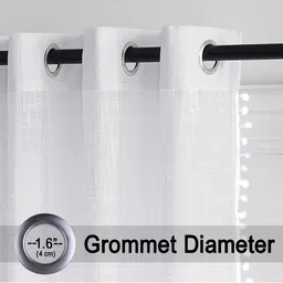 HOMEMONDE White Set of 2 Sheer Long Door Curtain image 2