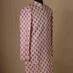 LAZZLY Men Floral Printed Thread Work Kurta image 3