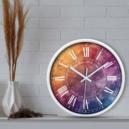 OLIVE TREE White & Brown Printed Contemporary Wall Clock image 3