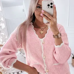 StyleCast Women Striped V-Neck Cardigan Sweaters-picture-17
