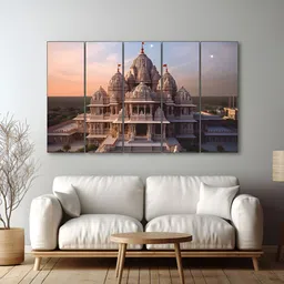 The Castle Decor Brown & Blue 5 Piece Wood Other Wall Paintings-picture-21