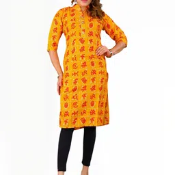 PARTH SY FASHION Women Yellow Blended A-Line Kurtas-picture-29