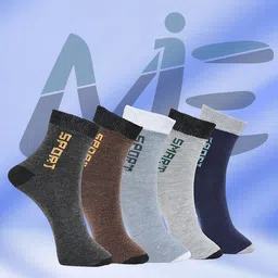 MJE Unisex Pack Of 5 Printed Anti-Odour Ankle-Length Socks-picture-18