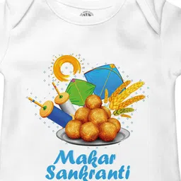 THE PRINT PLATTER Infants Makar Sankranti Printed Cotton Bodysuit image 2