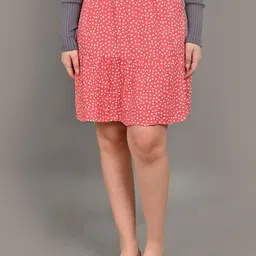 NoBarr Printed Tiered Above Knee Skirt-picture-41