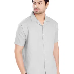 THE BEETEL HOUSE Men Comfort Slim Fit Textured Cuban Collar Cotton Casual Shirt image 2