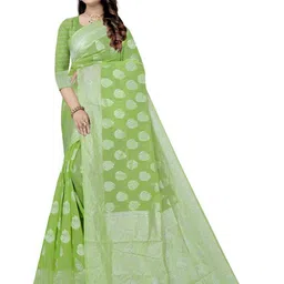 Florence New Trendy Woven Design Zari Pure Cotton Banarasi Saree-picture-14