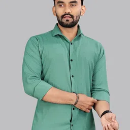 IKON FASHION Men Comfort Fit Spread Collar Textured Casual Shirt-picture-39