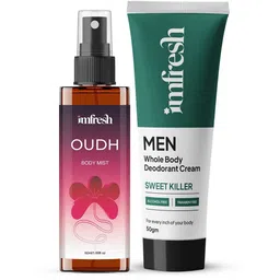 imfresh Men Set Of 2 Sweet Killer Cream Deodorant- 50 g With Oudh Body Mist- 50 ml-picture-14
