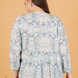 Sztori Women Abstract Printed Round Neck Plus Size Top image 4