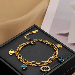 Arzonai Women Gold Stainless Steel Wraparound Bracelet-picture-19