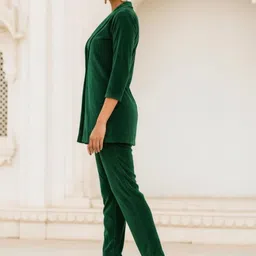 SHADES OF FAASHION Shawl Collar Top With Trousers Co-Ords image 3