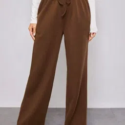 Women Solid Brown Track Pants-image-73