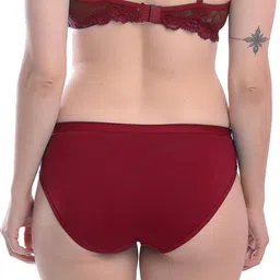 samvar Women Maroon,Brown Cotton Bra Panty Set for Lingerie Set Undergarments Pack of 2 image 3