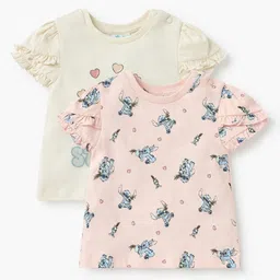 Juniors by Babyshop Girls Pack Of 2 Conversational Printed Round Neck Cotton T-shirt-picture-52