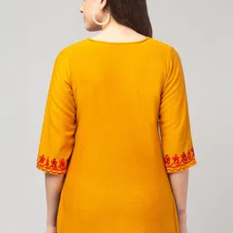 ERUDITE CLUB Ethnic Motifs Embroidered Thread Work Thread Work Kurti image 2