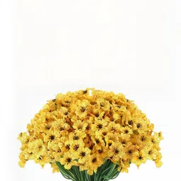 Dekorly Yellow Plastic Artificial Flower Without Pot image 5