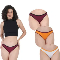 ORLIZEA Pack of 3 Women Low-Rise Cotton Blend Thongs-image-43