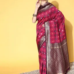 Anouk Rustic Woven Design Zari Silk Blend Dharmavaram Saree-picture-34