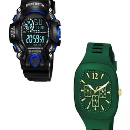 Hala Men Pack of 2 Solid Rectangular Tang Regular Analogue and Digital Watches-picture-18