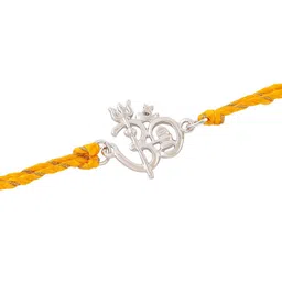 Estele Rhodium-Plated Om Charm Rakhi image 5