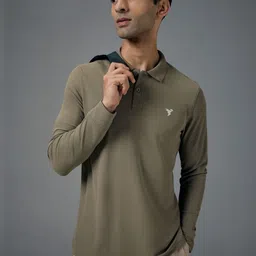 Technosport Men Brand Logo Polo Collar Anti Static Slim Fit T-shirt-image-79