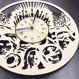 QEZNEF Beige Solid Traditional Wall Clock image 3