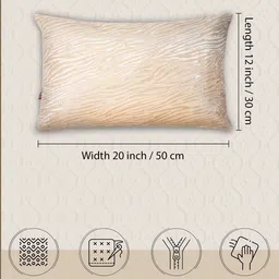 Tesmare Beige Set of 2 Quirky Velvet Rectangle Cushion Covers image 5