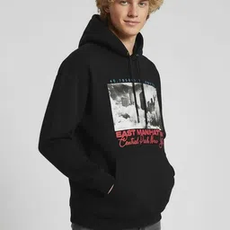 Mast & Harbour Graphic Printed Hooded Fleece Pullover image 2